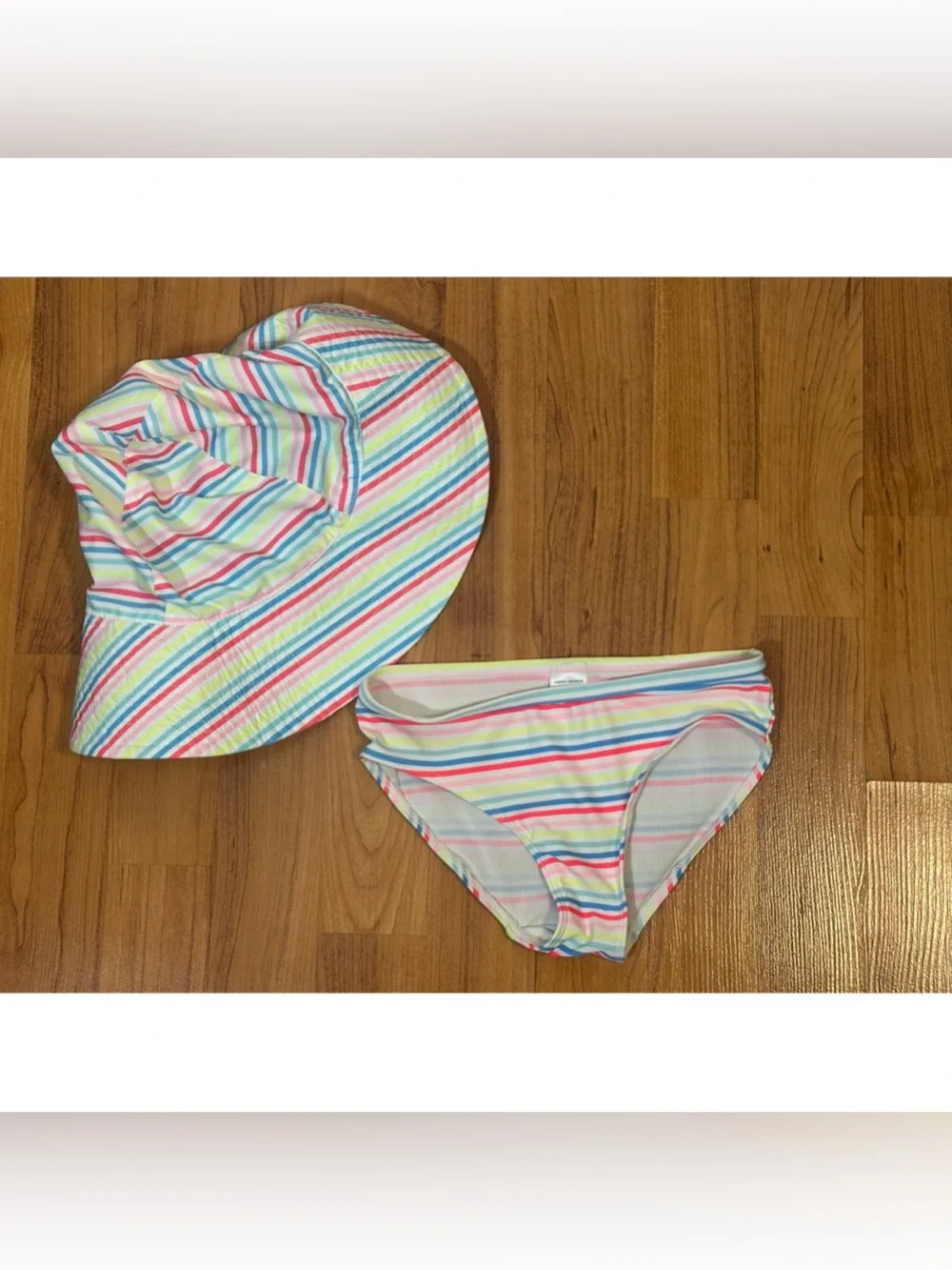 Carter’s Kids 6/6X Striped Sun Hat and Swim Bottom Set - Multi-Color